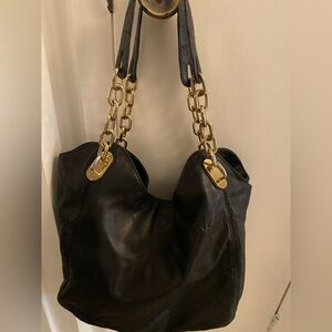 Michael Kors Black Leather Shoulder Bag